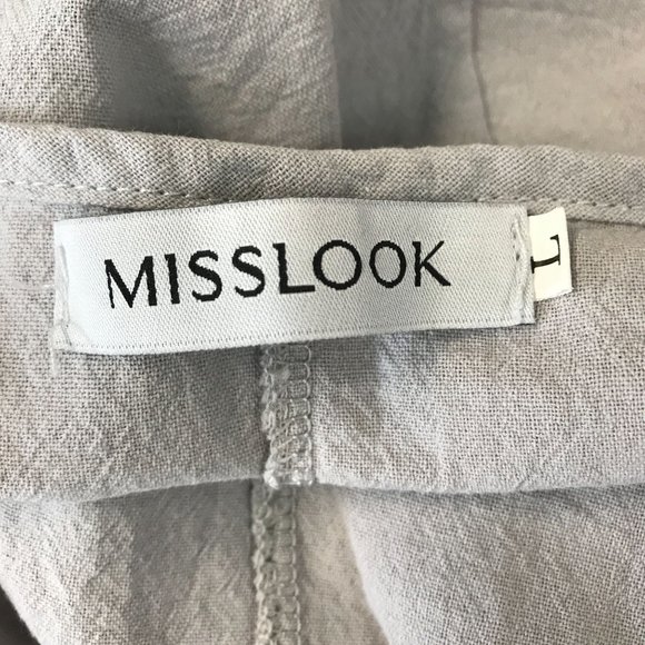 Misslook Womens Gray Ruffle High Low Hem Sleeveless Dress Size L - Picture 5 of 7